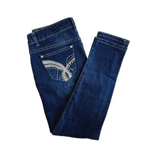 Womens Jeans Size‎ 8 Embroidered Bling Rhinestone Pockets Stretch Western Dkin